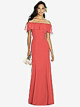 Front View Thumbnail - Perfect Coral Social Bridesmaids Dress 8182