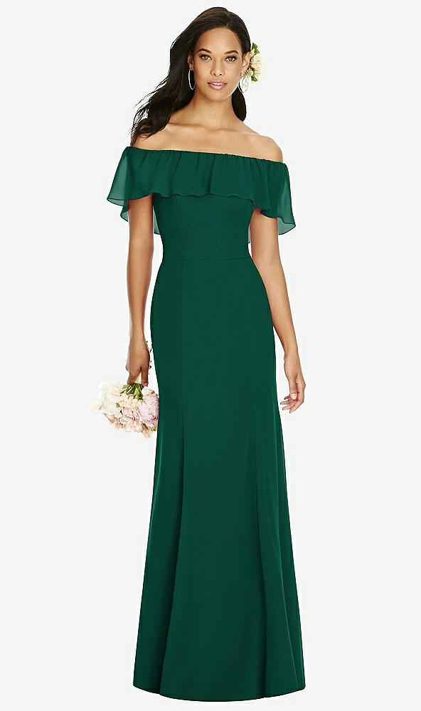 Front View - Hunter Green Social Bridesmaids Dress 8182