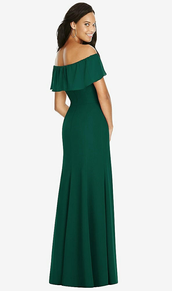 Back View - Hunter Green Social Bridesmaids Dress 8182