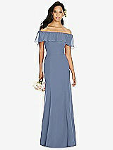 Front View Thumbnail - Larkspur Blue Social Bridesmaids Dress 8182