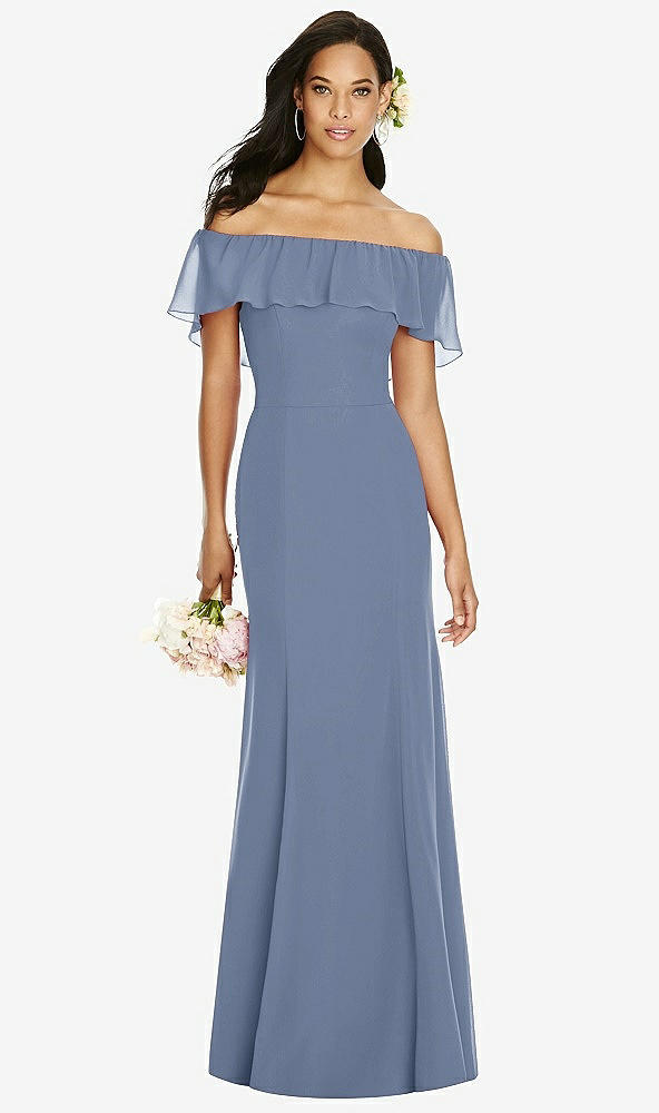 Front View - Larkspur Blue Social Bridesmaids Dress 8182