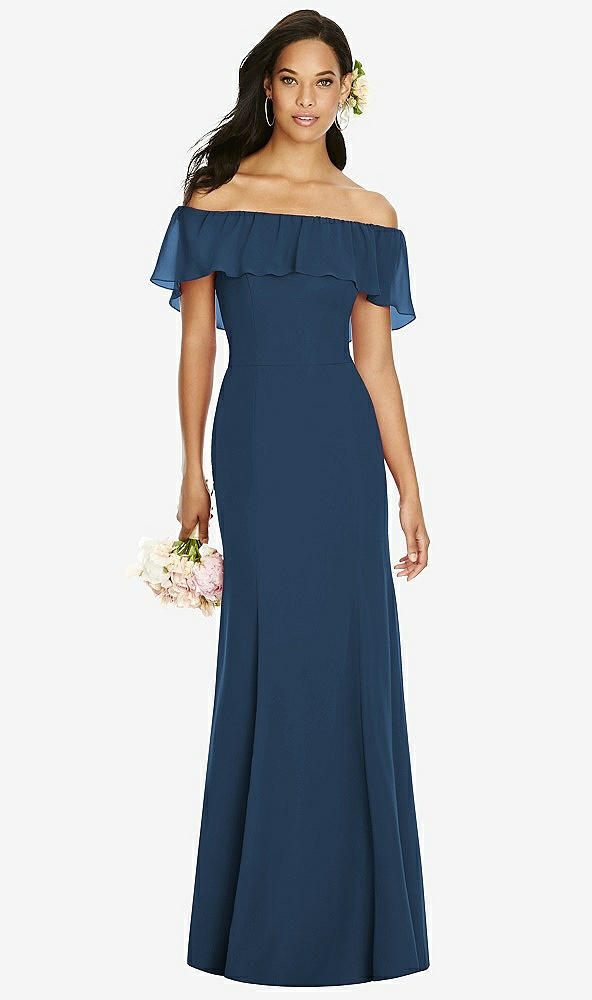 Front View - Sofia Blue Social Bridesmaids Dress 8182