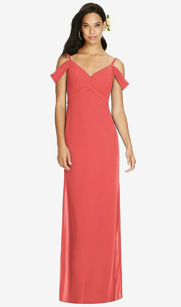 Front View - Perfect Coral Social Bridesmaids Dress 8183