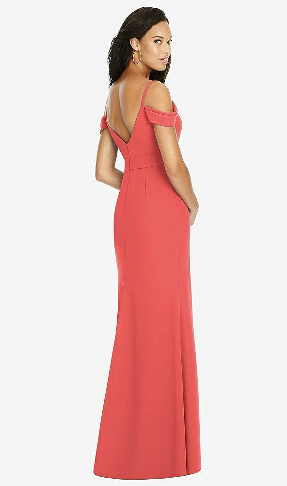 Back View - Perfect Coral Social Bridesmaids Dress 8183