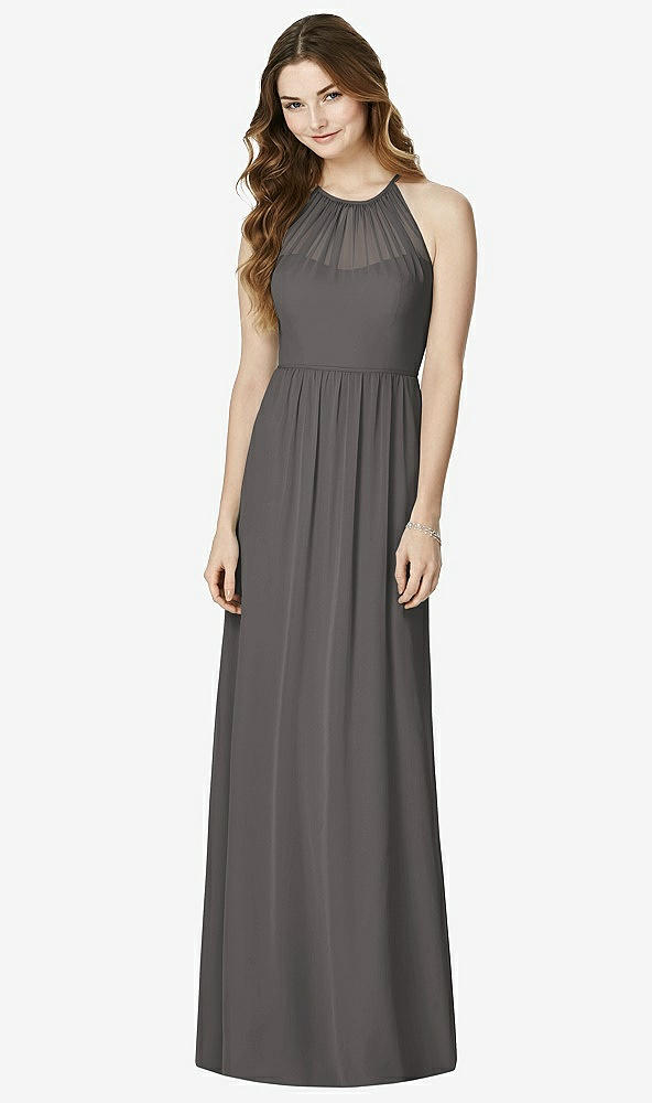 Front View - Caviar Gray Bella Bridesmaids Dress BB100