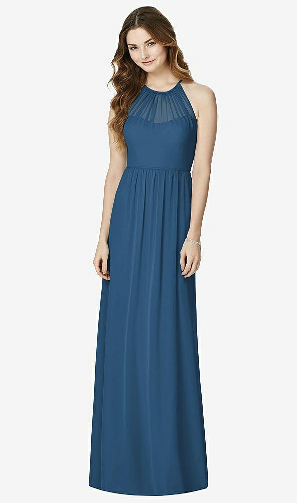 Front View - Dusk Blue Bella Bridesmaids Dress BB100