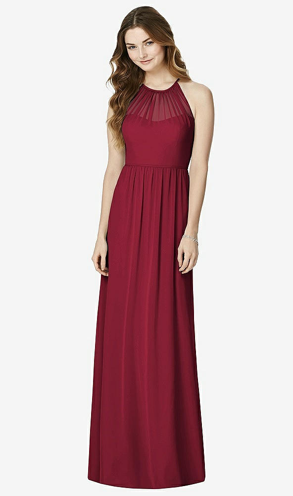 Front View - Burgundy Bella Bridesmaids Dress BB100