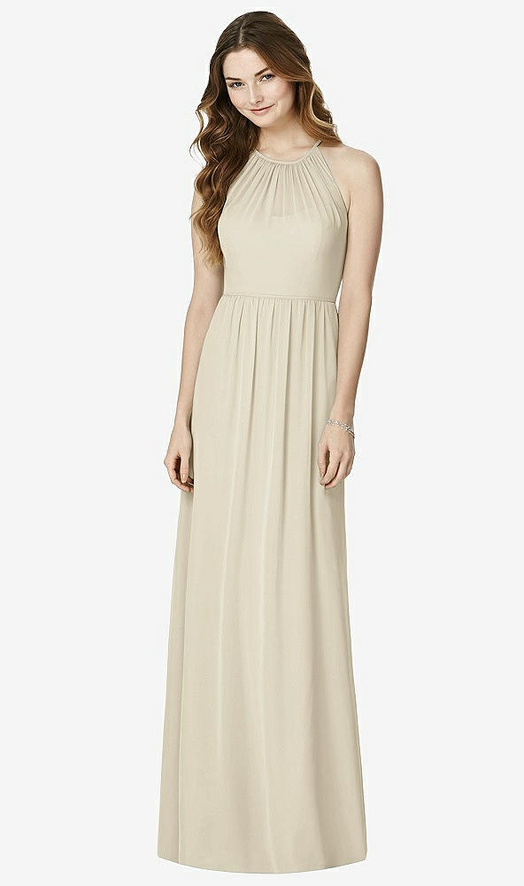 Front View - Champagne Bella Bridesmaids Dress BB100