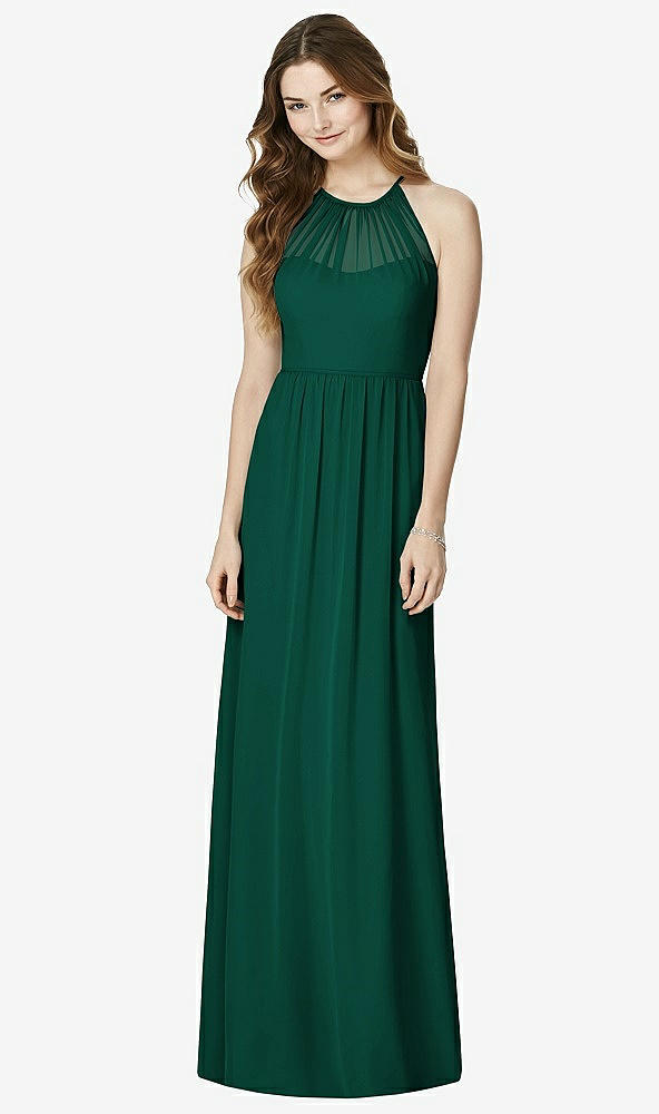 Front View - Hunter Green Bella Bridesmaids Dress BB100