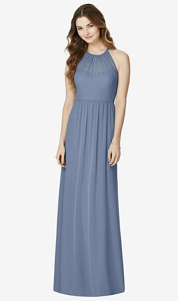 Front View - Larkspur Blue Bella Bridesmaids Dress BB100