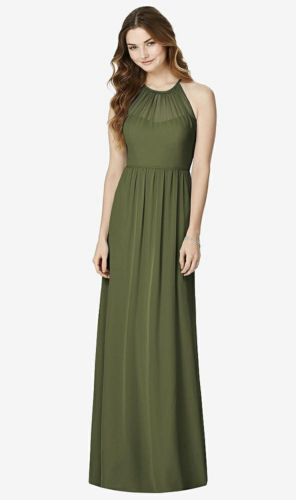 Front View - Olive Green Bella Bridesmaids Dress BB100