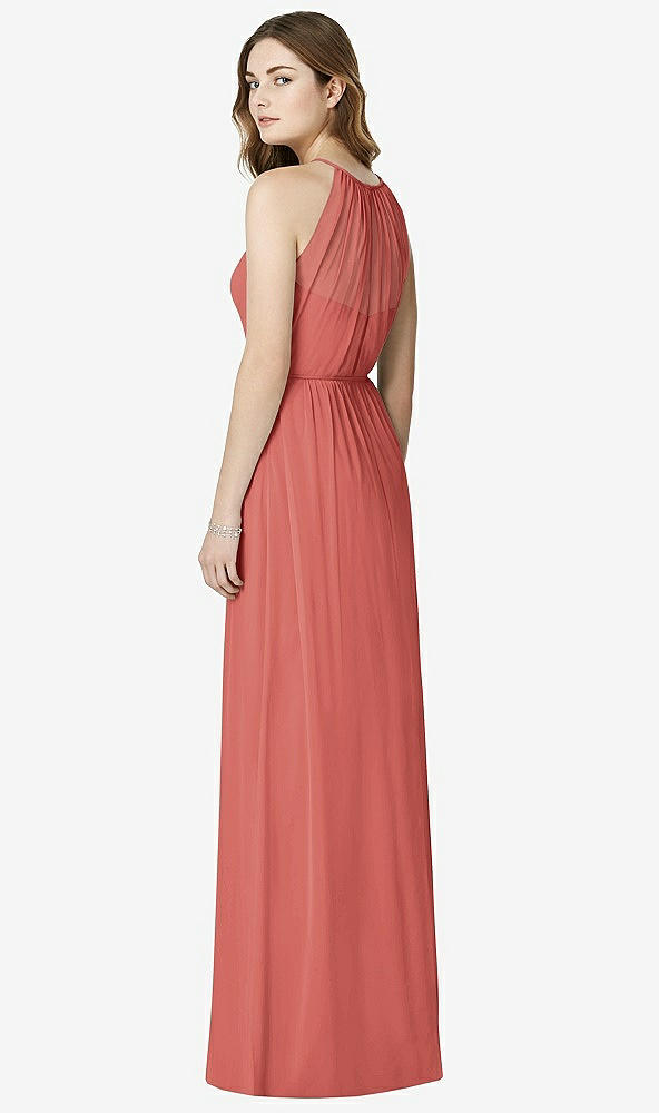 Back View - Coral Pink Bella Bridesmaids Dress BB100