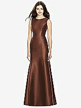 Rear View Thumbnail - Cognac Bella Bridesmaids Dress BB106