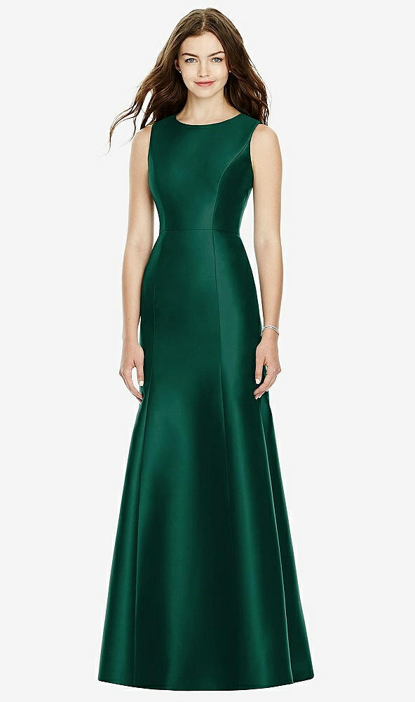 Back View - Hunter Green Bella Bridesmaids Dress BB106