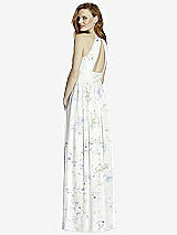 Rear View Thumbnail - Bleu Garden Cutout Open-Back Shirred Halter Maxi Dress