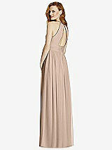 Rear View Thumbnail - Topaz Cutout Open-Back Shirred Halter Maxi Dress