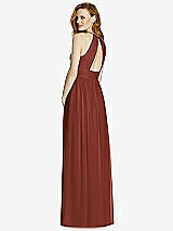 Rear View Thumbnail - Auburn Moon Cutout Open-Back Shirred Halter Maxi Dress