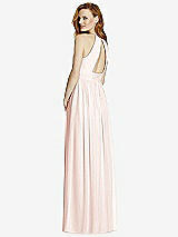 Rear View Thumbnail - Blush Cutout Open-Back Shirred Halter Maxi Dress