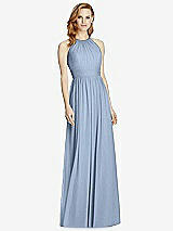 Front View Thumbnail - Cloudy Cutout Open-Back Shirred Halter Maxi Dress