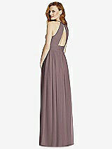 Rear View Thumbnail - French Truffle Cutout Open-Back Shirred Halter Maxi Dress