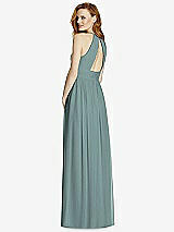 Rear View Thumbnail - Icelandic Cutout Open-Back Shirred Halter Maxi Dress