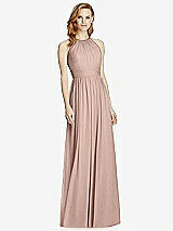 Front View Thumbnail - Neu Nude Cutout Open-Back Shirred Halter Maxi Dress