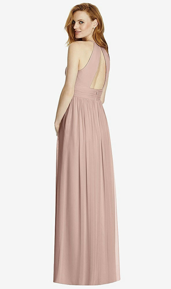 Back View - Neu Nude Cutout Open-Back Shirred Halter Maxi Dress