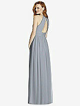 Rear View Thumbnail - Platinum Cutout Open-Back Shirred Halter Maxi Dress