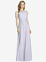 Front View Thumbnail - Silver Dove Cutout Open-Back Shirred Halter Maxi Dress