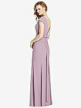 Front View Thumbnail - Suede Rose Bateau-Neck Cap Sleeve Open-Back Trumpet Gown