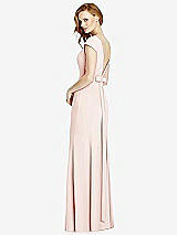 Front View Thumbnail - Blush Bateau-Neck Cap Sleeve Open-Back Trumpet Gown