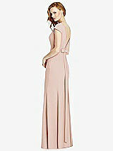 Front View Thumbnail - Cameo Bateau-Neck Cap Sleeve Open-Back Trumpet Gown