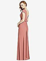 Front View Thumbnail - Desert Rose Bateau-Neck Cap Sleeve Open-Back Trumpet Gown