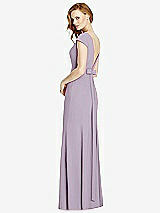 Front View Thumbnail - Lilac Haze Bateau-Neck Cap Sleeve Open-Back Trumpet Gown