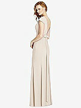 Front View Thumbnail - Oat Bateau-Neck Cap Sleeve Open-Back Trumpet Gown