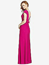 Front View Thumbnail - Think Pink Bateau-Neck Cap Sleeve Open-Back Trumpet Gown