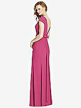 Front View Thumbnail - Tea Rose Bateau-Neck Cap Sleeve Open-Back Trumpet Gown