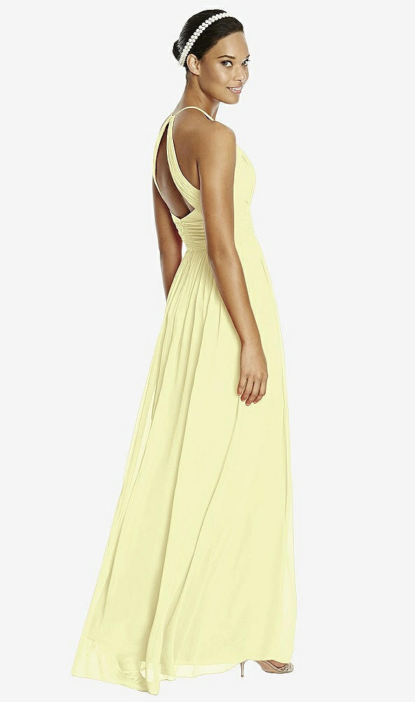 Back View - Butter Yellow & Dark Nude Studio Design Bridesmaid Dress 4518