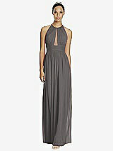 Front View Thumbnail - Caviar Gray & Dark Nude Studio Design Bridesmaid Dress 4518