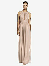 Front View Thumbnail - Topaz & Dark Nude Studio Design Bridesmaid Dress 4518