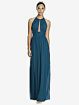 Front View Thumbnail - Atlantic Blue & Dark Nude Studio Design Bridesmaid Dress 4518