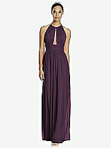 Front View Thumbnail - Aubergine & Dark Nude Studio Design Bridesmaid Dress 4518