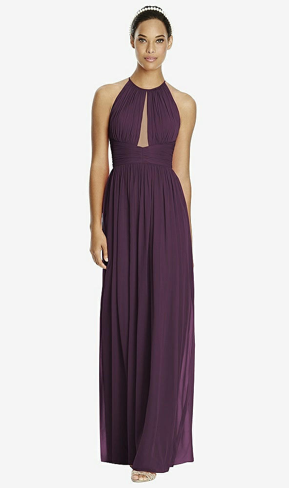 Front View - Aubergine & Dark Nude Studio Design Bridesmaid Dress 4518