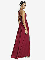 Rear View Thumbnail - Burgundy & Dark Nude Studio Design Bridesmaid Dress 4518