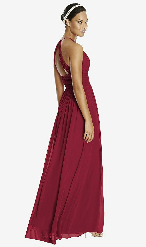 Back View - Burgundy & Dark Nude Studio Design Bridesmaid Dress 4518