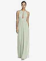 Front View Thumbnail - Celadon & Dark Nude Studio Design Bridesmaid Dress 4518