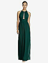 Front View Thumbnail - Evergreen & Dark Nude Studio Design Bridesmaid Dress 4518