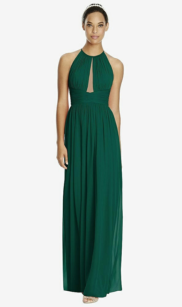 Front View - Hunter Green & Dark Nude Studio Design Bridesmaid Dress 4518