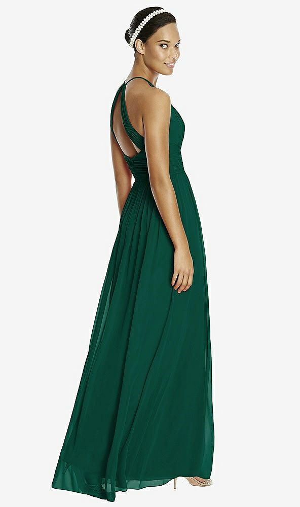 Back View - Hunter Green & Dark Nude Studio Design Bridesmaid Dress 4518