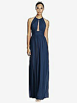 Front View Thumbnail - Midnight Navy & Dark Nude Studio Design Bridesmaid Dress 4518